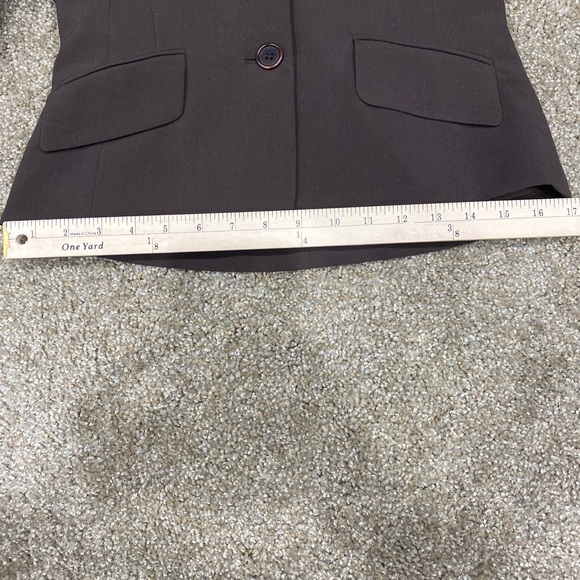 BCBG MAXAZRIA Tuxedo Blazer Brown Tailored Crop Size Small Stretch Lined - Picture 10 of 12